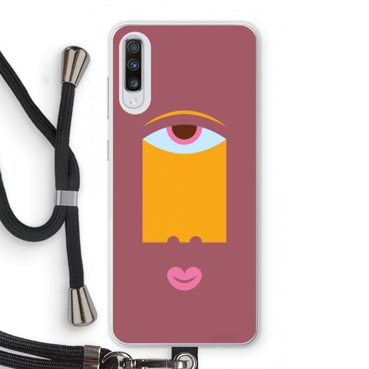 Mono V: Samsung Galaxy A70 Transparant Hoesje met koord