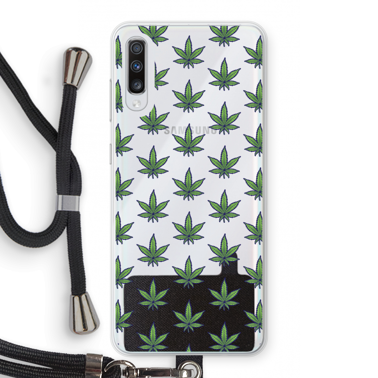 Weed: Samsung Galaxy A70 Transparant Hoesje met koord