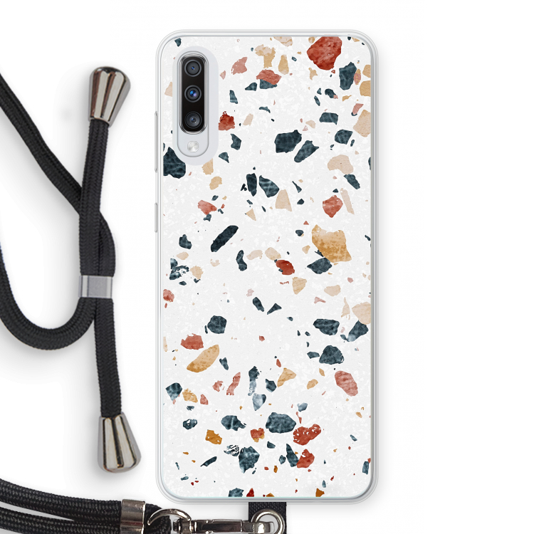 Terrazzo N°4: Samsung Galaxy A70 Transparant Hoesje met koord