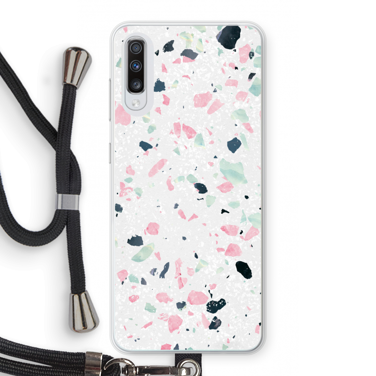 Terrazzo N°3: Samsung Galaxy A70 Transparant Hoesje met koord