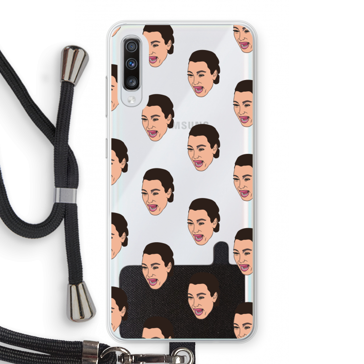 Ugly Cry Call: Samsung Galaxy A70 Transparant Hoesje met koord