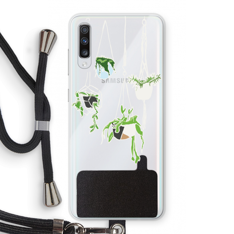 Hang In There: Samsung Galaxy A70 Transparant Hoesje met koord