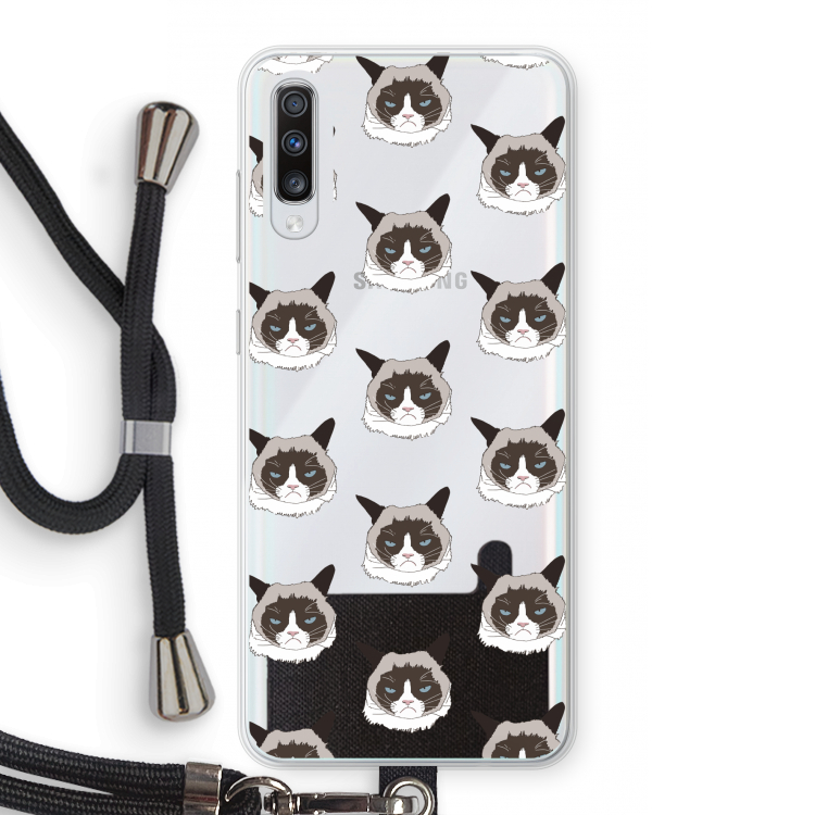 It's a Purrr Case: Samsung Galaxy A70 Transparant Hoesje met koord