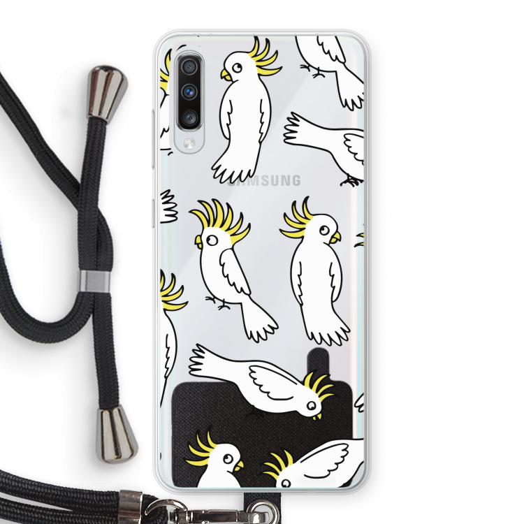 Papegaai: Samsung Galaxy A70 Transparant Hoesje met koord