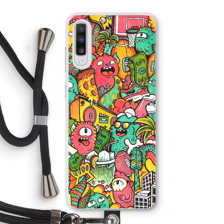 Vexx City: Samsung Galaxy A70 Transparant Hoesje met koord