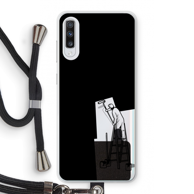 Musketon Painter: Samsung Galaxy A70 Transparant Hoesje met koord