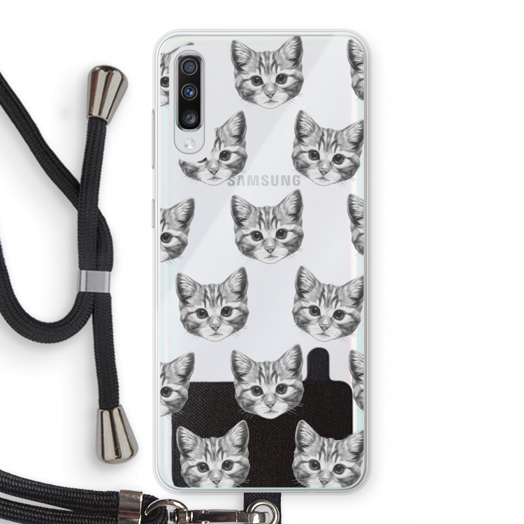 Kitten: Samsung Galaxy A70 Transparant Hoesje met koord
