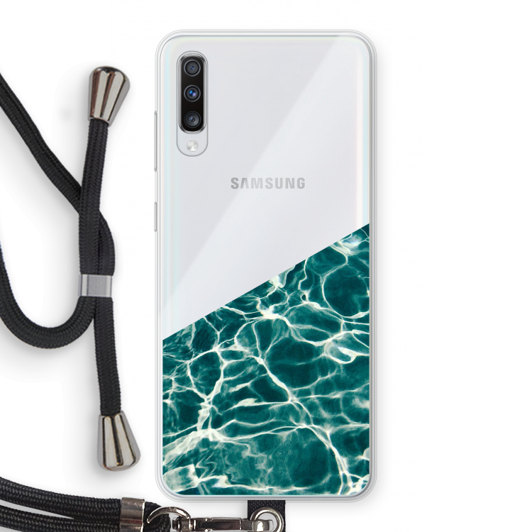 Weerkaatsing water: Samsung Galaxy A70 Transparant Hoesje met koord