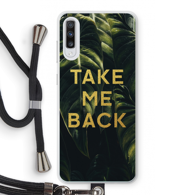 Take me back: Samsung Galaxy A70 Transparant Hoesje met koord