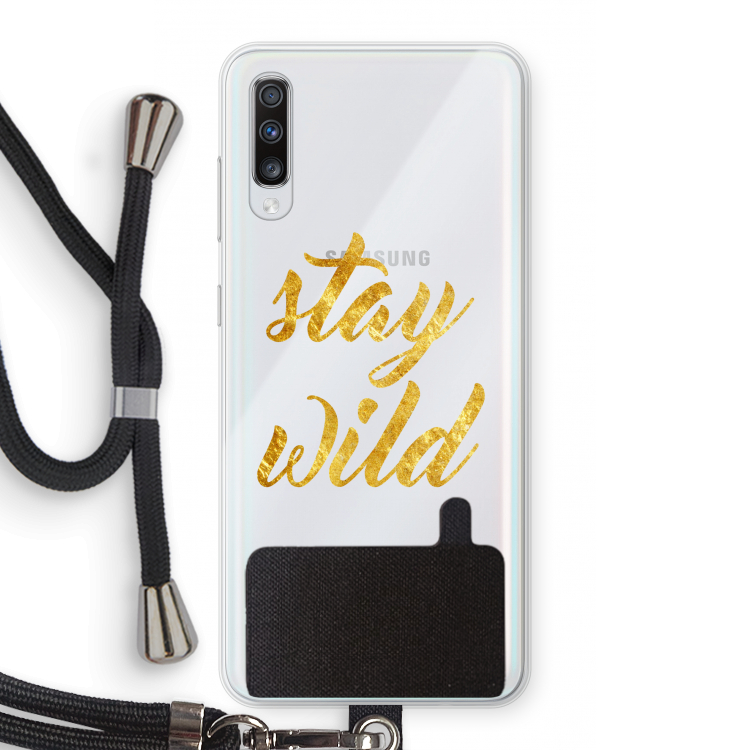 Stay wild: Samsung Galaxy A70 Transparant Hoesje met koord