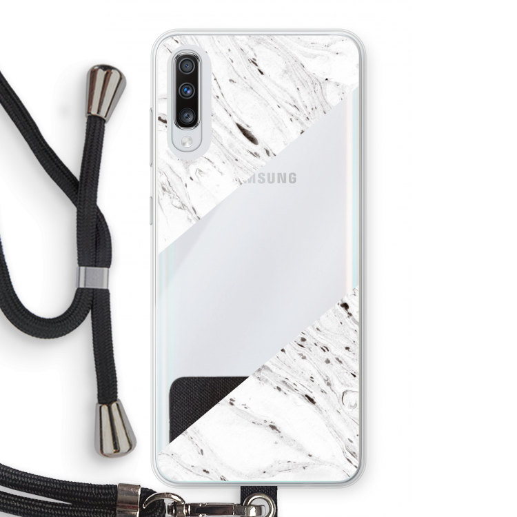 Biggest stripe: Samsung Galaxy A70 Transparant Hoesje met koord