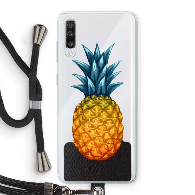 Grote ananas: Samsung Galaxy A70 Transparant Hoesje met koord