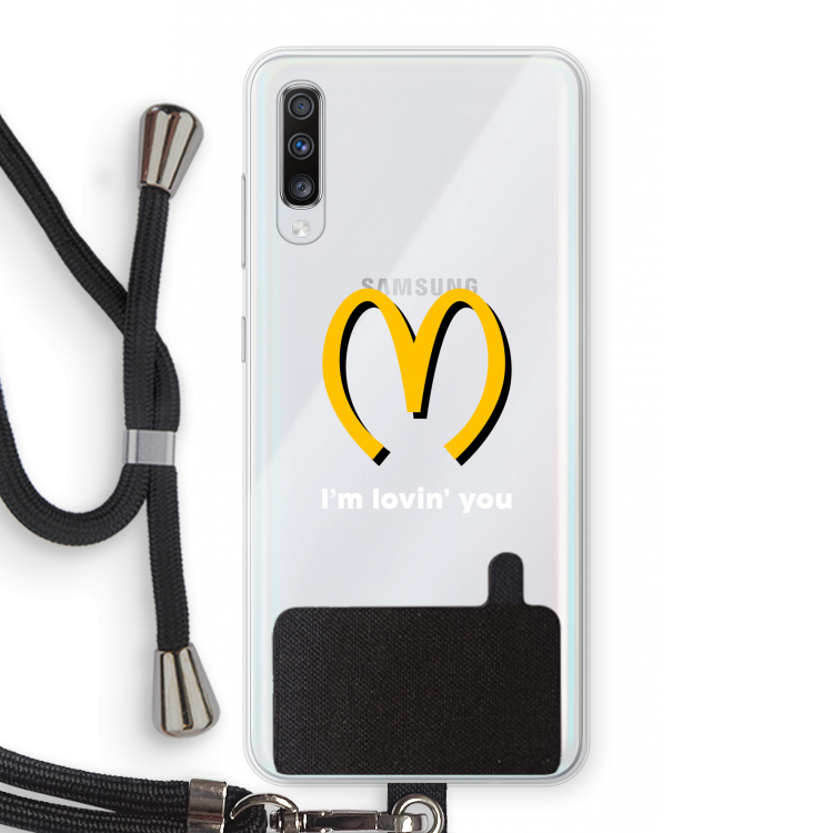 I'm lovin' you: Samsung Galaxy A70 Transparant Hoesje met koord