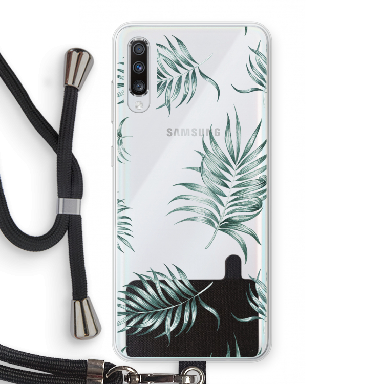 Simple leaves: Samsung Galaxy A70 Transparant Hoesje met koord