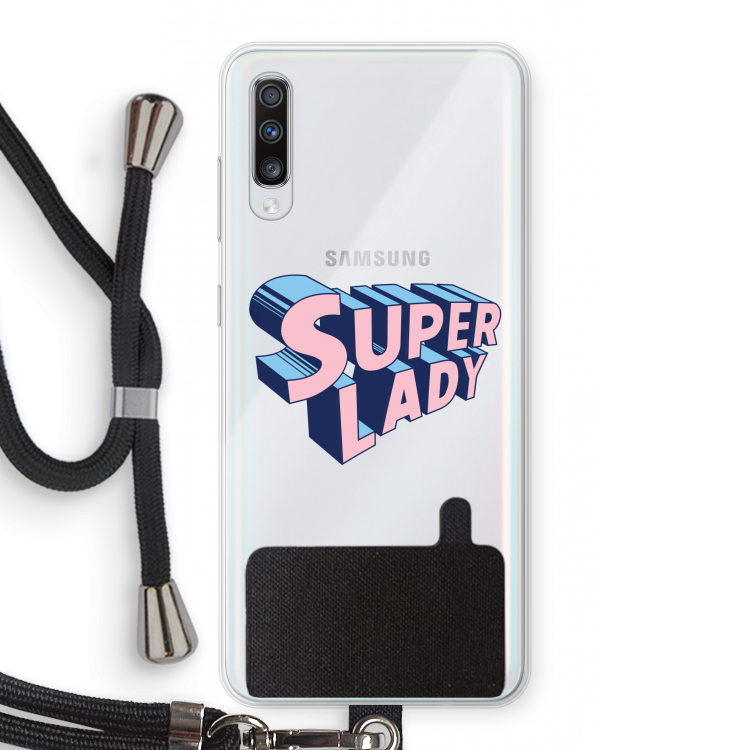 Superlady: Samsung Galaxy A70 Transparant Hoesje met koord