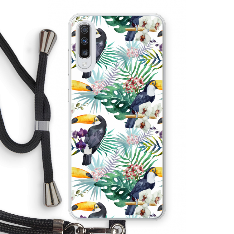Tukans: Samsung Galaxy A70 Transparant Hoesje met koord