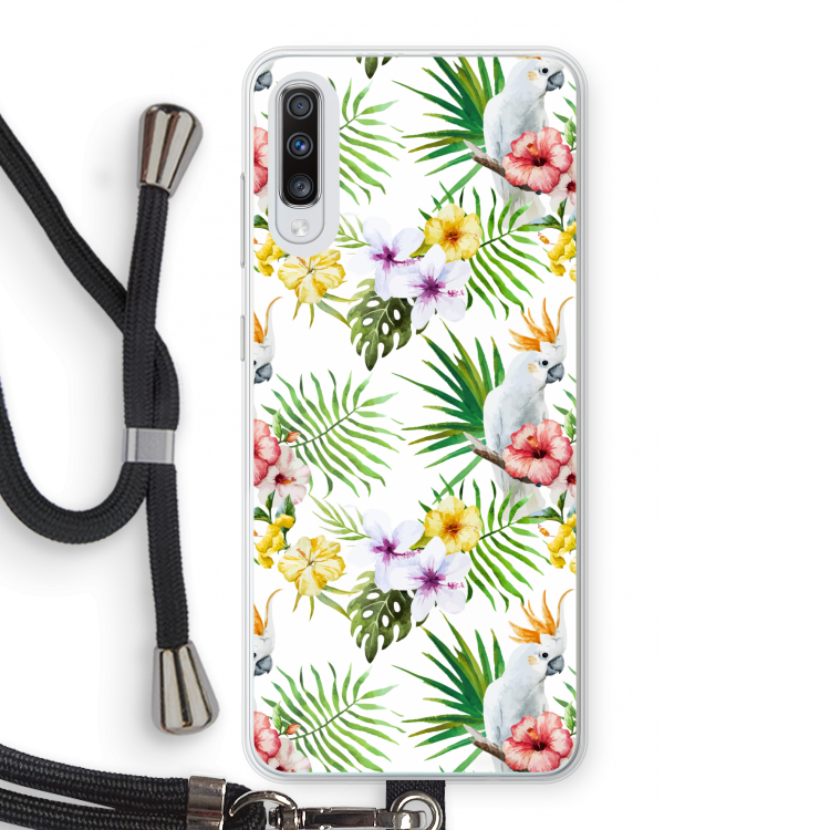 Gele kuif: Samsung Galaxy A70 Transparant Hoesje met koord