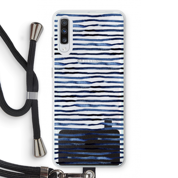 Verrassende lijnen: Samsung Galaxy A70 Transparant Hoesje met koord