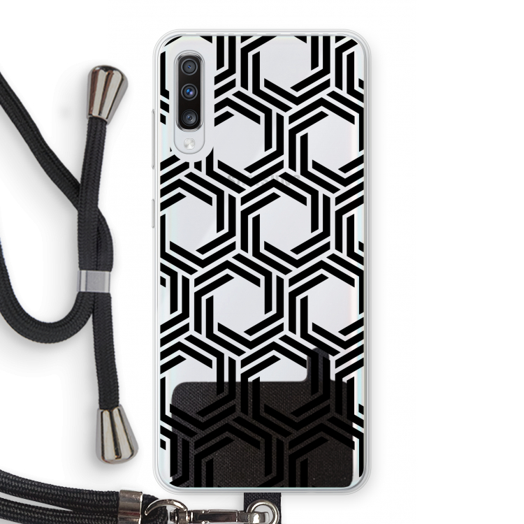 Geometrisch patroon: Samsung Galaxy A70 Transparant Hoesje met koord