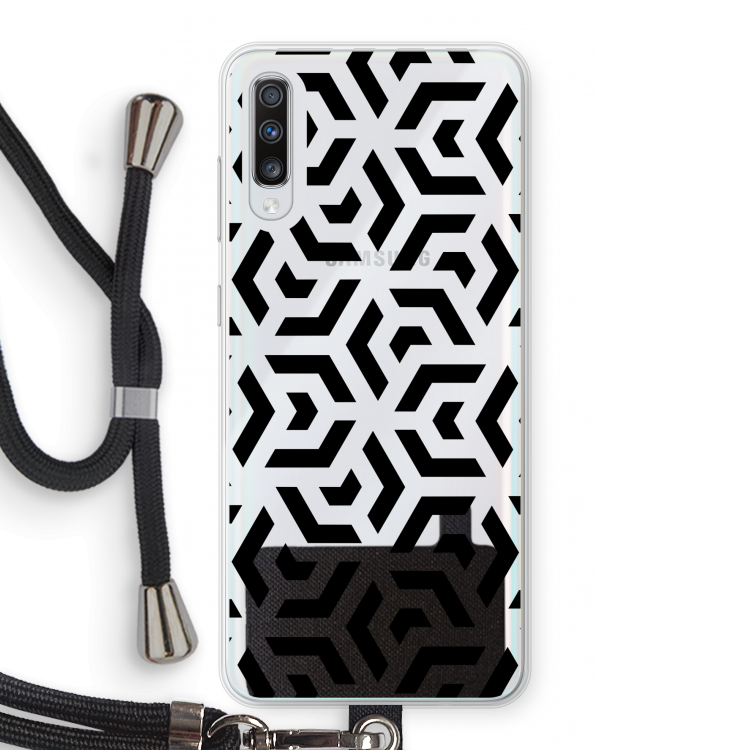 Crazy pattern: Samsung Galaxy A70 Transparant Hoesje met koord