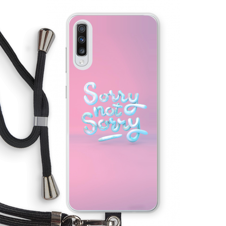 Sorry not sorry: Samsung Galaxy A70 Transparant Hoesje met koord