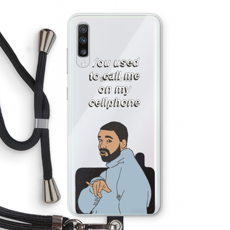 Hotline bling: Samsung Galaxy A70 Transparant Hoesje met koord