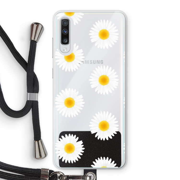 Margrietjes: Samsung Galaxy A70 Transparant Hoesje met koord