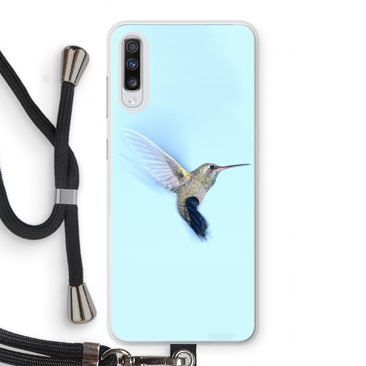 Kolibri: Samsung Galaxy A70 Transparant Hoesje met koord