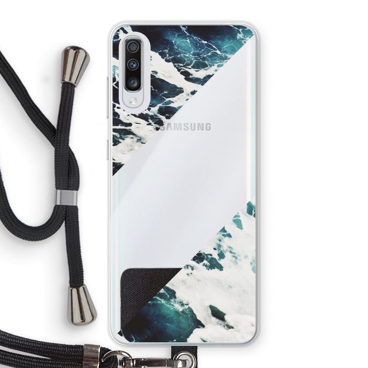 Golven: Samsung Galaxy A70 Transparant Hoesje met koord