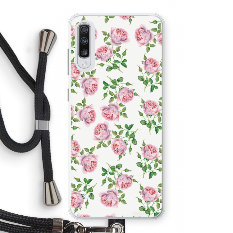 Kleine roosjes: Samsung Galaxy A70 Transparant Hoesje met koord