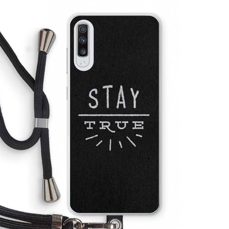 Stay true: Samsung Galaxy A70 Transparant Hoesje met koord