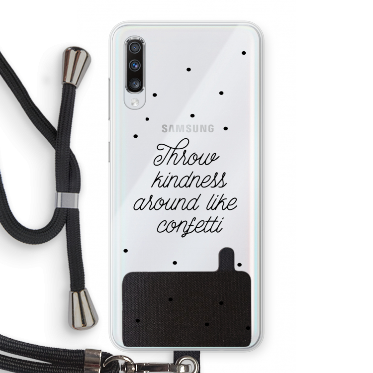 Confetti: Samsung Galaxy A70 Transparant Hoesje met koord