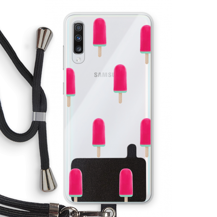 Waterijsje: Samsung Galaxy A70 Transparant Hoesje met koord