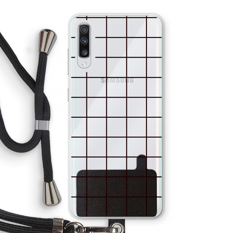 Rooster: Samsung Galaxy A70 Transparant Hoesje met koord