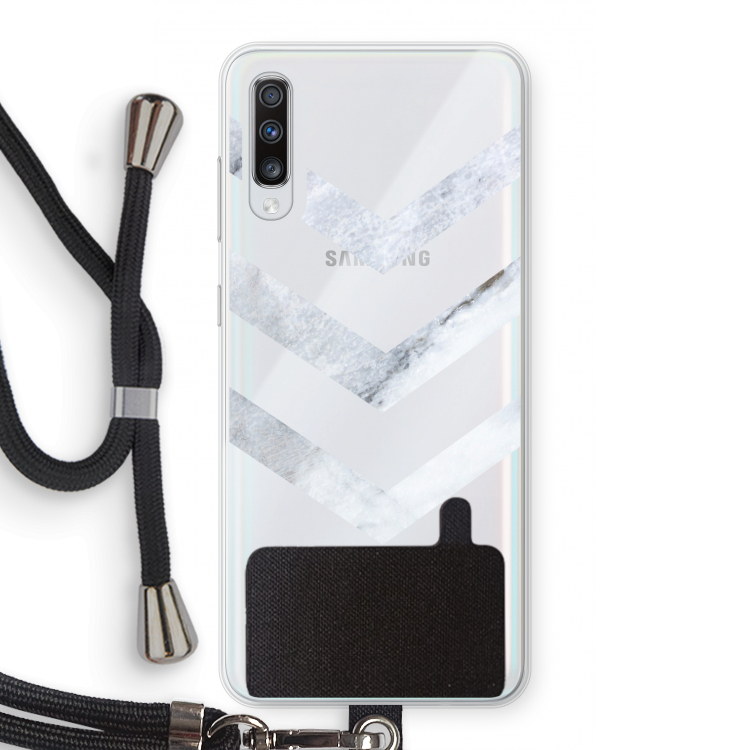 Marmeren pijlen: Samsung Galaxy A70 Transparant Hoesje met koord