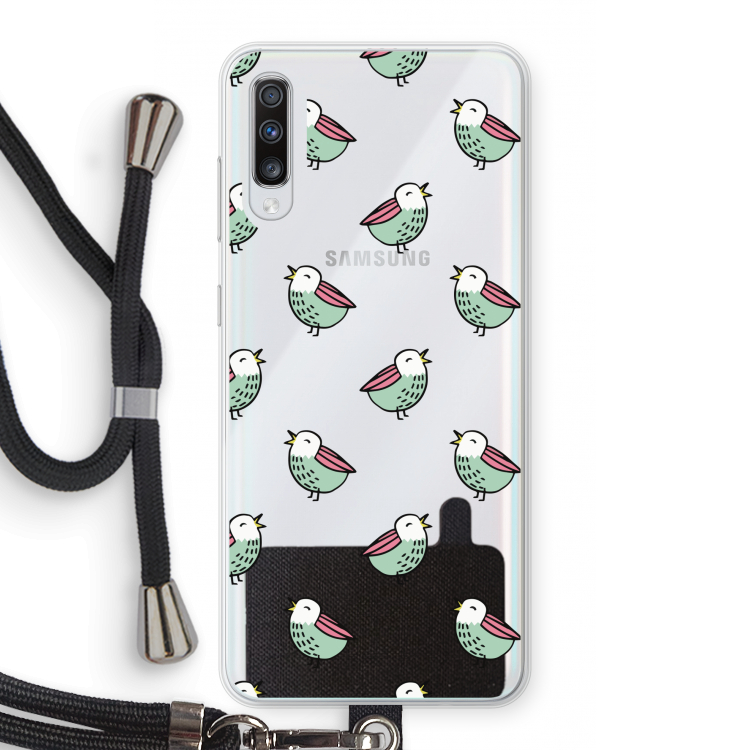 Vogeltjes: Samsung Galaxy A70 Transparant Hoesje met koord
