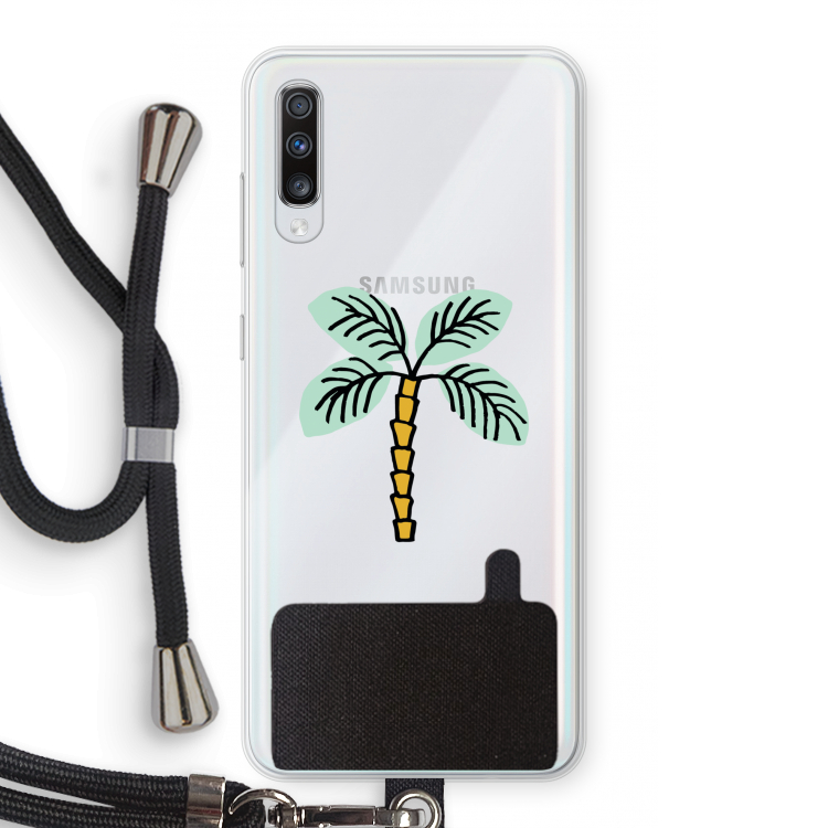 Palmboom: Samsung Galaxy A70 Transparant Hoesje met koord