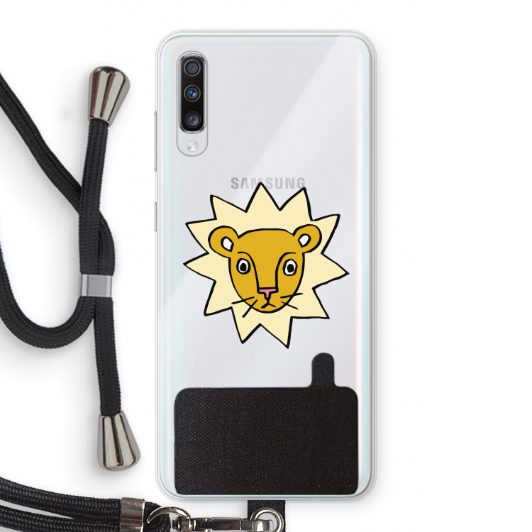 Kleine leeuw: Samsung Galaxy A70 Transparant Hoesje met koord