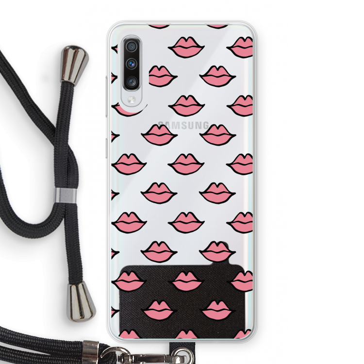 Lipjes: Samsung Galaxy A70 Transparant Hoesje met koord