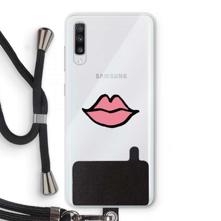 Kusje: Samsung Galaxy A70 Transparant Hoesje met koord