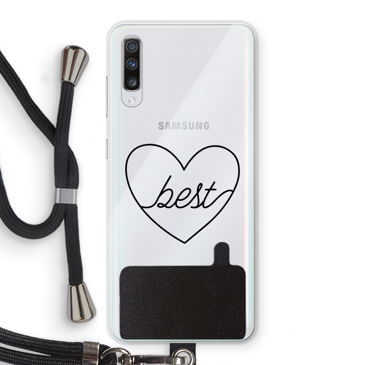 Best heart black: Samsung Galaxy A70 Transparant Hoesje met koord