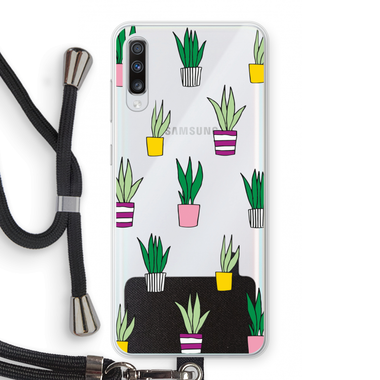 Sanseveria: Samsung Galaxy A70 Transparant Hoesje met koord