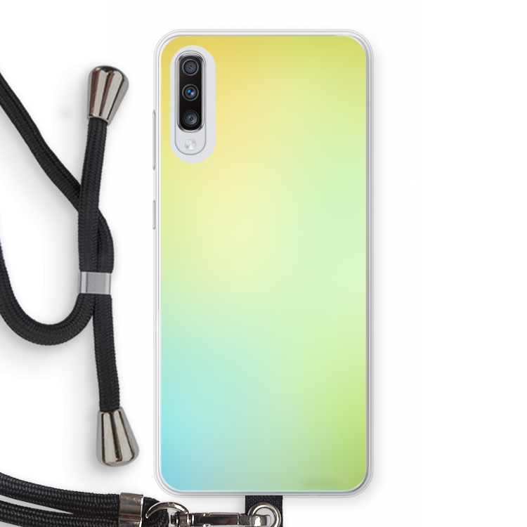 Minty mist pastel: Samsung Galaxy A70 Transparant Hoesje met koord