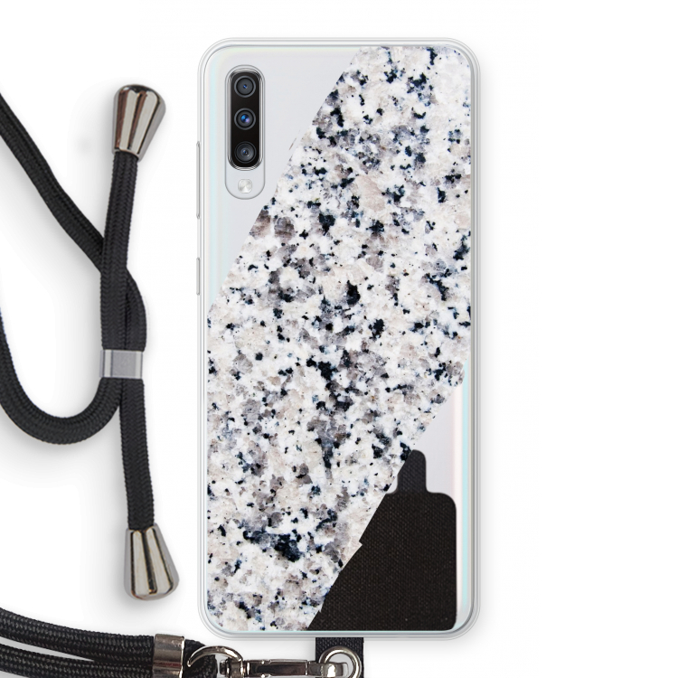 Gespikkelde marmer: Samsung Galaxy A70 Transparant Hoesje met koord