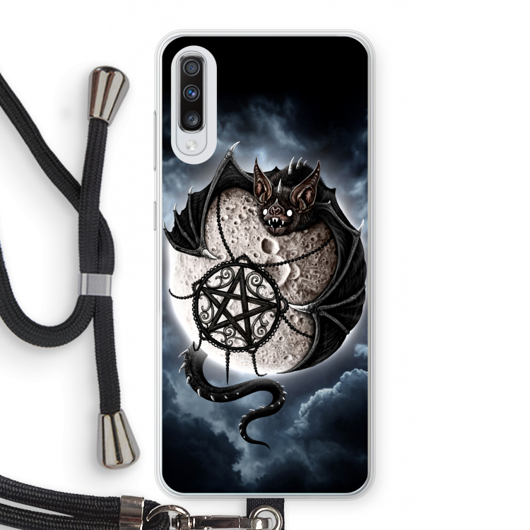 Volle maan: Samsung Galaxy A70 Transparant Hoesje met koord