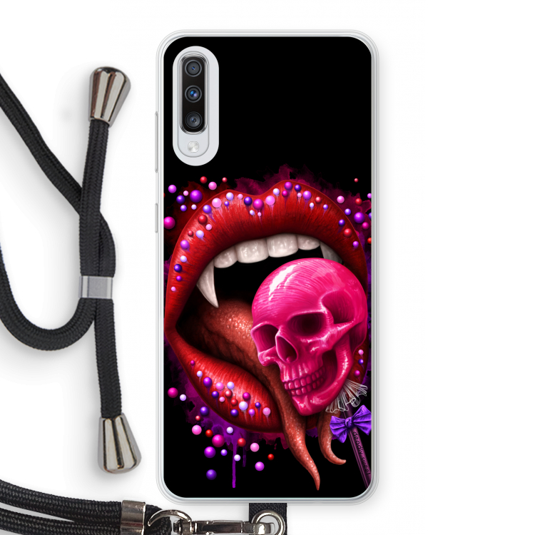 Dodelijk zoet: Samsung Galaxy A70 Transparant Hoesje met koord