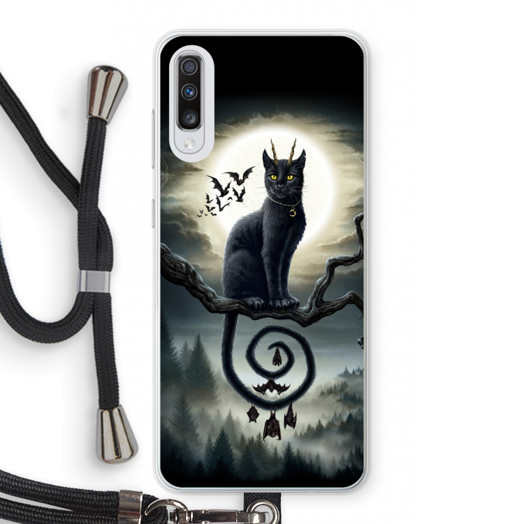 Moonlight Companions: Samsung Galaxy A70 Transparant Hoesje met koord