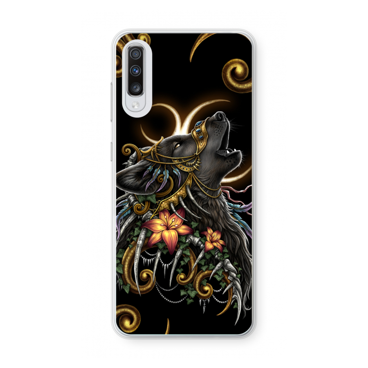 Huilende Wolf: Samsung Galaxy A70 Transparant Hoesje