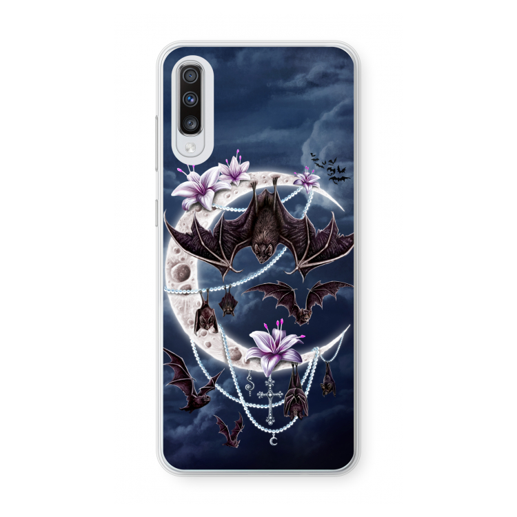 Vleermuizen Maan: Samsung Galaxy A70 Transparant Hoesje