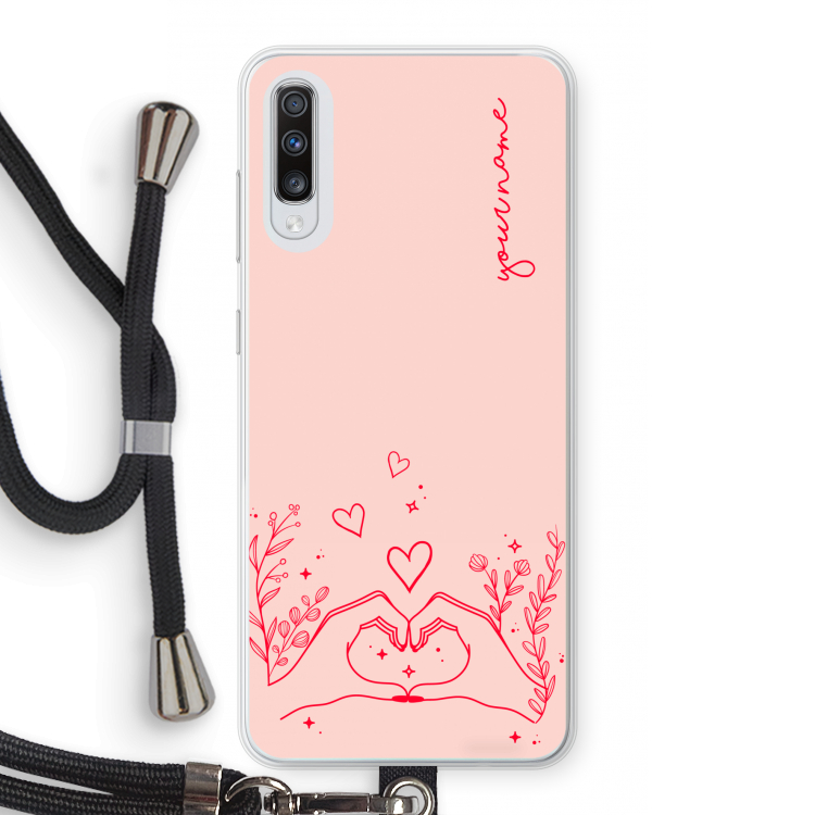 Love is in the air: Samsung Galaxy A70 Transparant Hoesje met koord